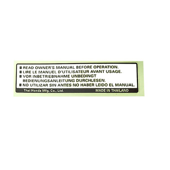 Honda OEM 87522-Z0T-800 - LABEL CAUTION -  Honda Original Part