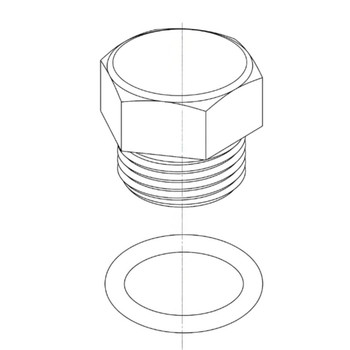 Tuff Torq OEM 19215484410 Plug 9/16 With0Ring Tuff Torq Original Part