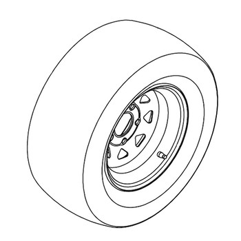 Hustler OEM 606499 - TIRE WHEEL 24 X 9.50 12 BLACK - Hustler Original Part