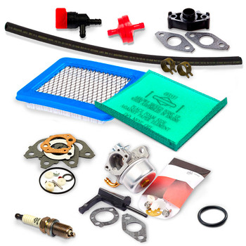 Genuine 591299 Carburetor 491588S Air Filter 493537S Air Filter Foam 491055S Spark Plug 298090S Fuel Filter 792006 Overhaul 795015 O- Ring Briggs and Stratton Kit