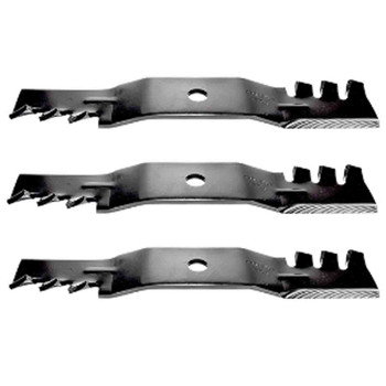 17" Universal Mulching Blade Kit(3 Pack) For Replace John Deere OEM Blade M136194 - .904" Center Hole