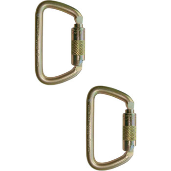 Zinc Plated USR-98-C09T Steel Carabiners (2-Pack) From PRO CLIMB