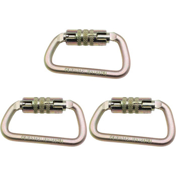 Zinc Plated USR-12-CTLD Steel Carabiners (3-Pack) From PRO CLIMB