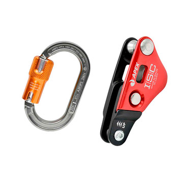 Alum, Copper ALUMINUM CARABINERS Kit With Anodised Red APEX Rope Wrench