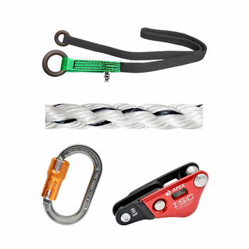 White, Black Rig Rope And Savers Kit With ALUMINUM CARABINERS And APEX Rope Wrench Kit