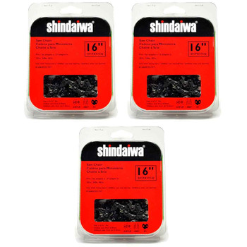 CHAINSAW CHAIN BY SHINDAIWA  91PX AdvanceCut,  PITCH 3/8" LP, 16" BAR, 0.050" GAUGE, 57 DL  3 PACK
