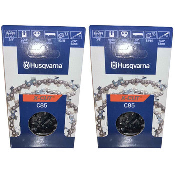 HUSQVARNA Chainsaw - X -CUT C85 ,20"BAR, 72 DRIVE LINKS, .058"GAUGE, 3/8"PITCH  - 2 PACK