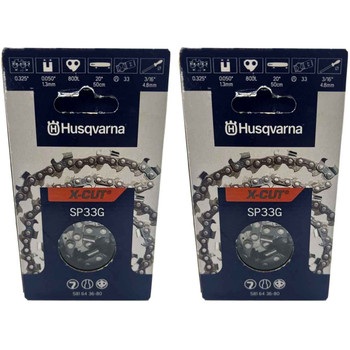 HUSQVARNA Chains - X -CUT SP33G ,20"BAR, 80 DRIVE LINKS, .050"GAUGE, .325"  - 2 PACK