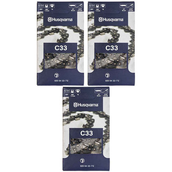 HUSQVARNA Chains - X -CUT C33 ,18"BAR, 72 DRIVE LINKS, .050"GAUGE, .325"  - 3 PACK