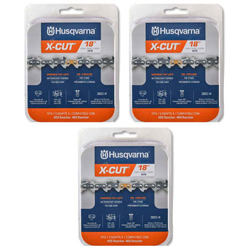 HUSQVARNA Chains - X -CUT S83G ,18"BAR, 68 DRIVE LINKS, .050"GAUGE, 3/8"  - 3 PACK