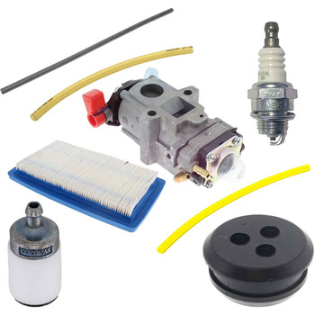 SHI EB810 COMPLETE CARBURETOR AIR-OIL-FUEL FILTERS SPARK PLUG FUEL LINES PRIMER BULB KIT
