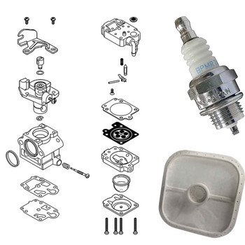 SHI B451 COMPLETE CARBURETOR AIR-OIL FILTERS SPARK PLUG KIT