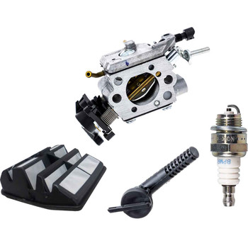 HUSQVARNA 445 COMPLETE CARBURETOR AIR-OIL FILTERS SPARK PLUG KIT OEM