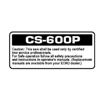 Echo OEM X503009800 - LABEL, MODEL - Echo Original Part