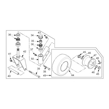 Scag OEM 46988 - CASTER WHEEL ASSEMBLY, SMT-72A LH - Scag Original Part - Image 1