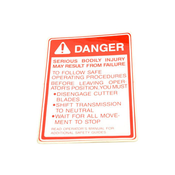 Scag OEM 48222 - DECAL, OPERATOR WARNING - Scag Original Part - Image 1