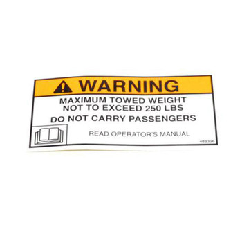 Scag OEM 483396 - DECAL, HITCH - Scag Original Part - Image 1