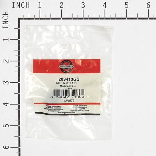 Briggs and Stratton OEM 209413GS - NUT M12 X 1.75 Briggs and Stratton Original Part - Image 1