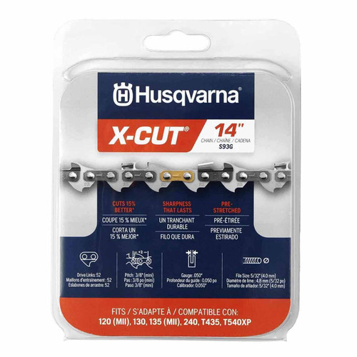 Husqvarna OEM 597469552 14 Chain S93G 3/8Min .050 52 Cs Husqvarna Original Part