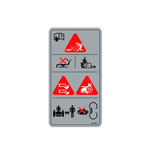 Hustler OEM 607351 - DECAL DANGER CHUTE - Hustler Original Part