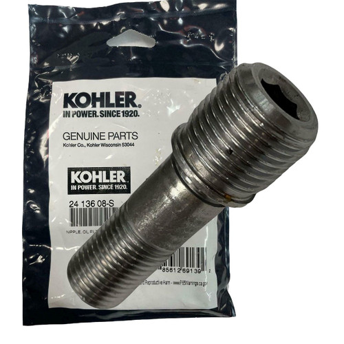 Kohler OEM 24 136 08-S - NIPPLE OIL FILTER - Kohler Original Part - Image 1