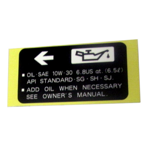 Honda OEM 87531-ZY6-000 - LABEL OIL CAUTION -  Honda Original Part