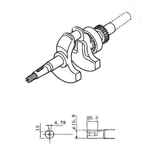 Honda OEM 13310-ZM7-V32 - CRANKSHAFT - Honda Original Part - Image 1