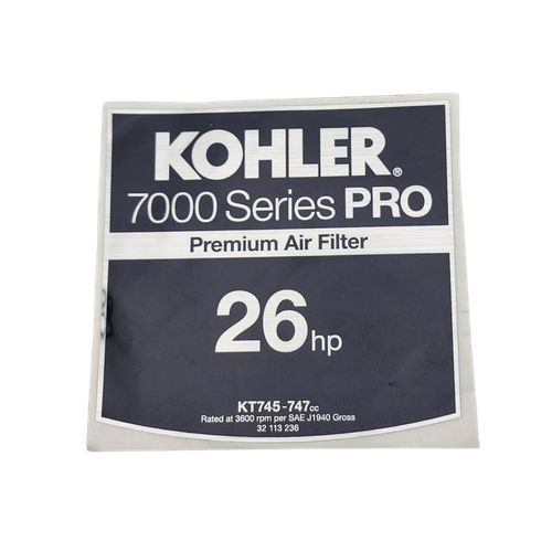 Kohler OEM 32 113 236S LABEL 7000 SERIES KT745 (26 H Kohler Original Part