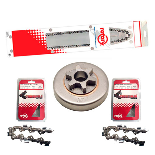 14" Bar Chain(x3) And Sprocket Kit For ECHO CS-2511 Chainsaw