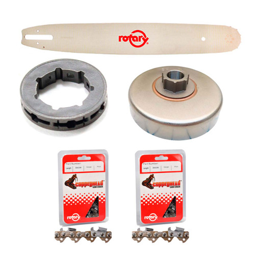 16" Bar Chain(x2) And Complete Sprocket Kit For ECHO CS-501 Chainsaw