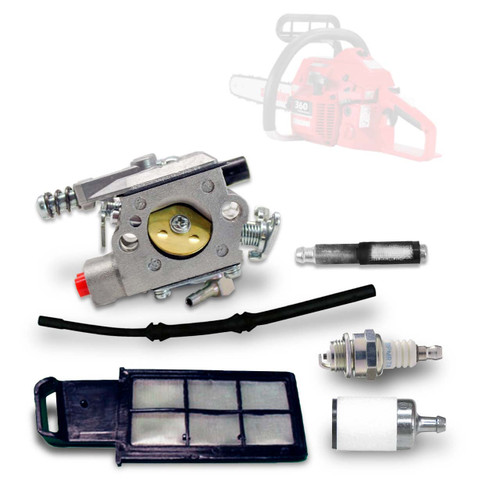 SHINDAIWA 360 COMPLETE CARBURETOR AIR-OIL-FUEL FILTERS SPARK PLUG FUEL LINE KIT OEM SPARK PLUG KIT OEM