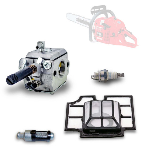 SHINDAIWA 488 COMPLETE CARBURETOR AIR-OIL FILTERS SPARK PLUG KIT OEM