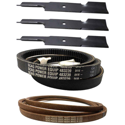 Scag Tiger Cat II 48V Deck Drive Belts & Blade Kit OEM
