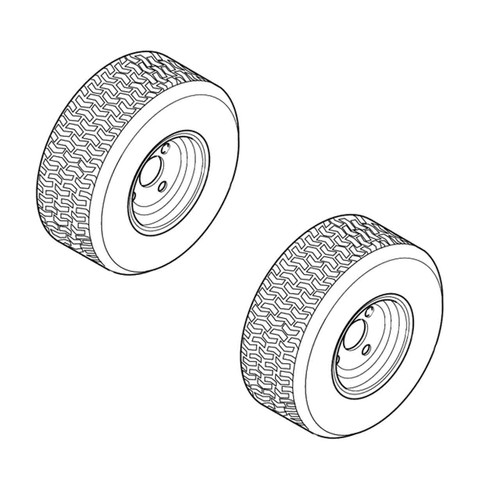 Rear Tire Kit For SCAG Turf Tiger II Model STTII72V-40BVEFI IMAGEN