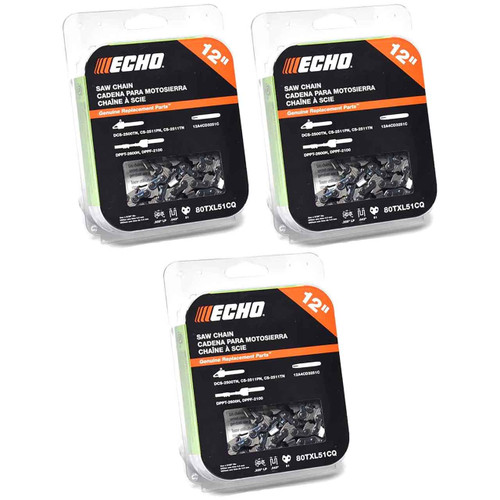 CHAINSAW CHAIN BY ECHO  80TXL SpeedCut Nano,  PITCH 0.325", 14" BAR, 0.043" GAUGE, 51 D PK3