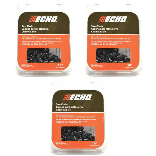 CHAINSAW CHAIN BY ECHO  91VXL VerseCut,  PITCH 3/8" LP, 10" BAR, 0.050" GAUGE, 39 DL  PK3