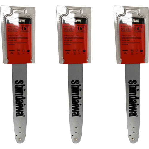 GUIDE BAR BY SHINDAIWA  A0CD Bajo Rebote,  PITCH 3/8" LP, 16" BAR, 0.050" GAUGE, 57 DL  3 PACK