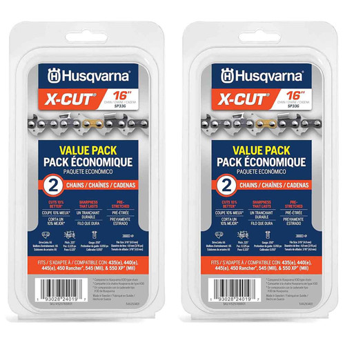 HUSQVARNA Chainsaw - X -CUT (2pk) ,16"BAR, 66 DRIVE LINKS, .050"GAUGE, .325"PITCH   - 2 PACK