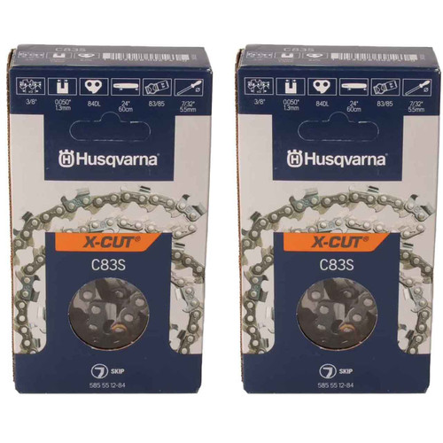 HUSQVARNA Chainsaw - X -CUT C83S ,24"BAR, 84 DRIVE LINKS, .050"GAUGE, 3/8"PITCH  - 2 PACK