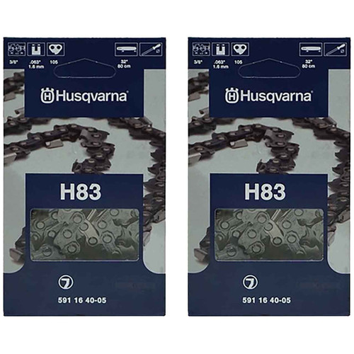 HUSQVARNA Chainsaw - H83 ,32"BAR, 105 DRIVE LINKS, .063"GAUGE, 3/8"PITCH  - 2 PACK