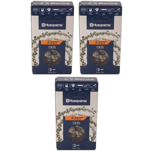 HUSQVARNA Chains - X -CUT C83S ,24"BAR, 84 DRIVE LINKS, .050"GAUGE, 3/8"  - 3 PACK