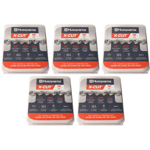 HUSQVARNA Chains - X -CUT S93G ,16"BAR, 56 DRIVE LINKS, .050"GAUGE, 3/8"   - 5 PACK