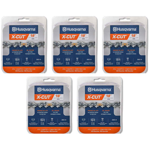 HUSQVARNA Chains - X -CUT S83G ,18"BAR, 68 DRIVE LINKS, .050"GAUGE, 3/8"  - 5 PACK