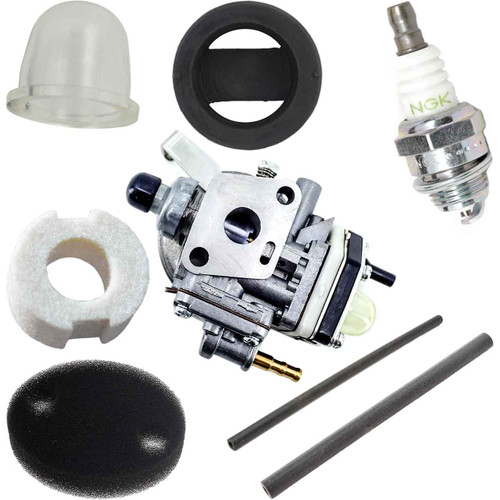 SHI B450 COMPLETE CARBURETOR AIR-OIL-FUEL FILTERS SPARK PLUG FUEL LINES PRIMER BULB KIT