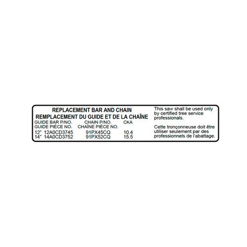 Echo OEM  X532003540 - LABEL BAR & CHAIN - Echo Original Part - Image 1