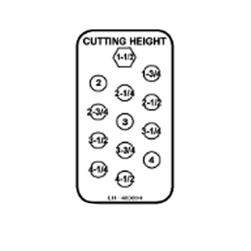 Scag OEM 483894 - DECAL, CUTTING HEIGHT LH - Scag Original Part