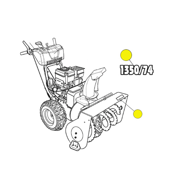 Briggs and Stratton OEM 1740761MA - DECAL 1350/74 TOP Briggs and Stratton Original Part