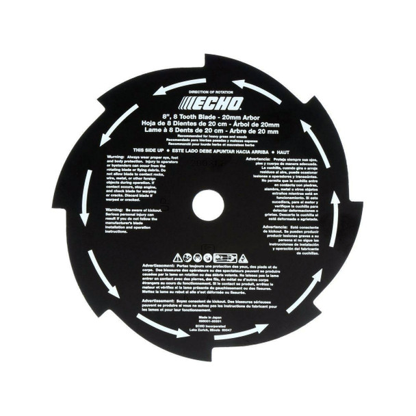 Echo OEM 69600121431 - 8-TOOTH GRASS & WEED BLADE 8" DIAMETER 25MM ARBOR - Echo Original Part - Image 1