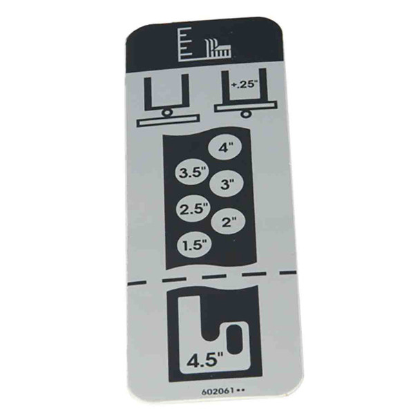 Hustler OEM 602061 - DECAL DECK HEIGHT INDICATOR - Hustler Original Part Hustler OEM 602061 - DECAL DECK HEIGHT INDICATOR - Hustler Original Part