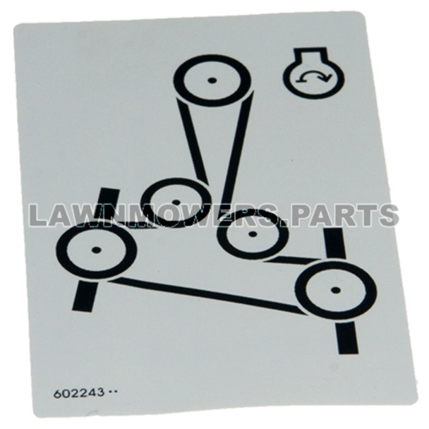 Hustler OEM 602243 - DECAL BELT ROUTING - Image 1 Hustler OEM 602243 - DECAL BELT ROUTING - Image 1